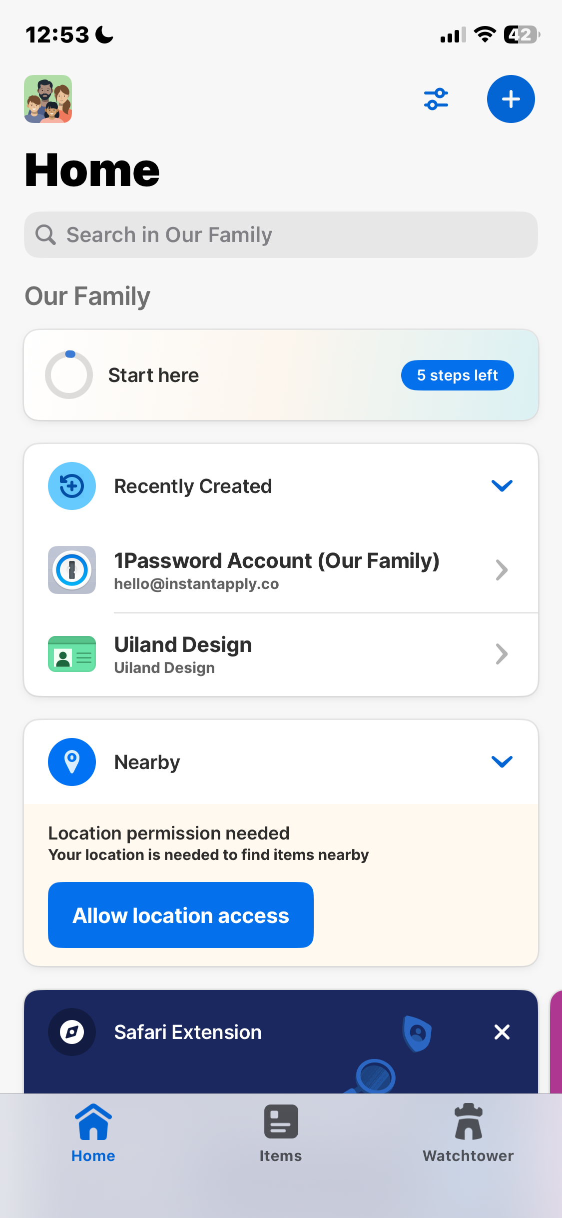 1password Setup flow