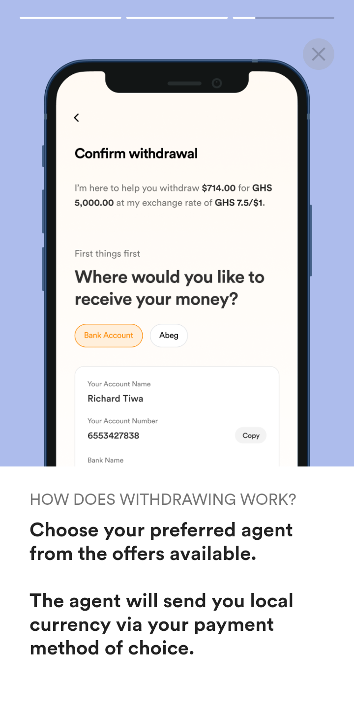 Accrue Send Money user flow UI screenshot