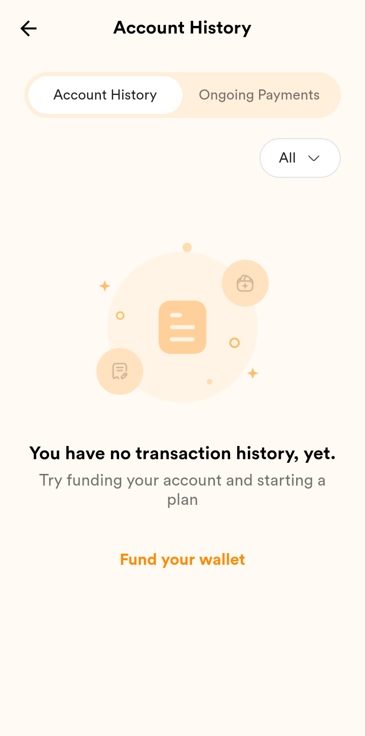  Accrue Transaction History  ui screens