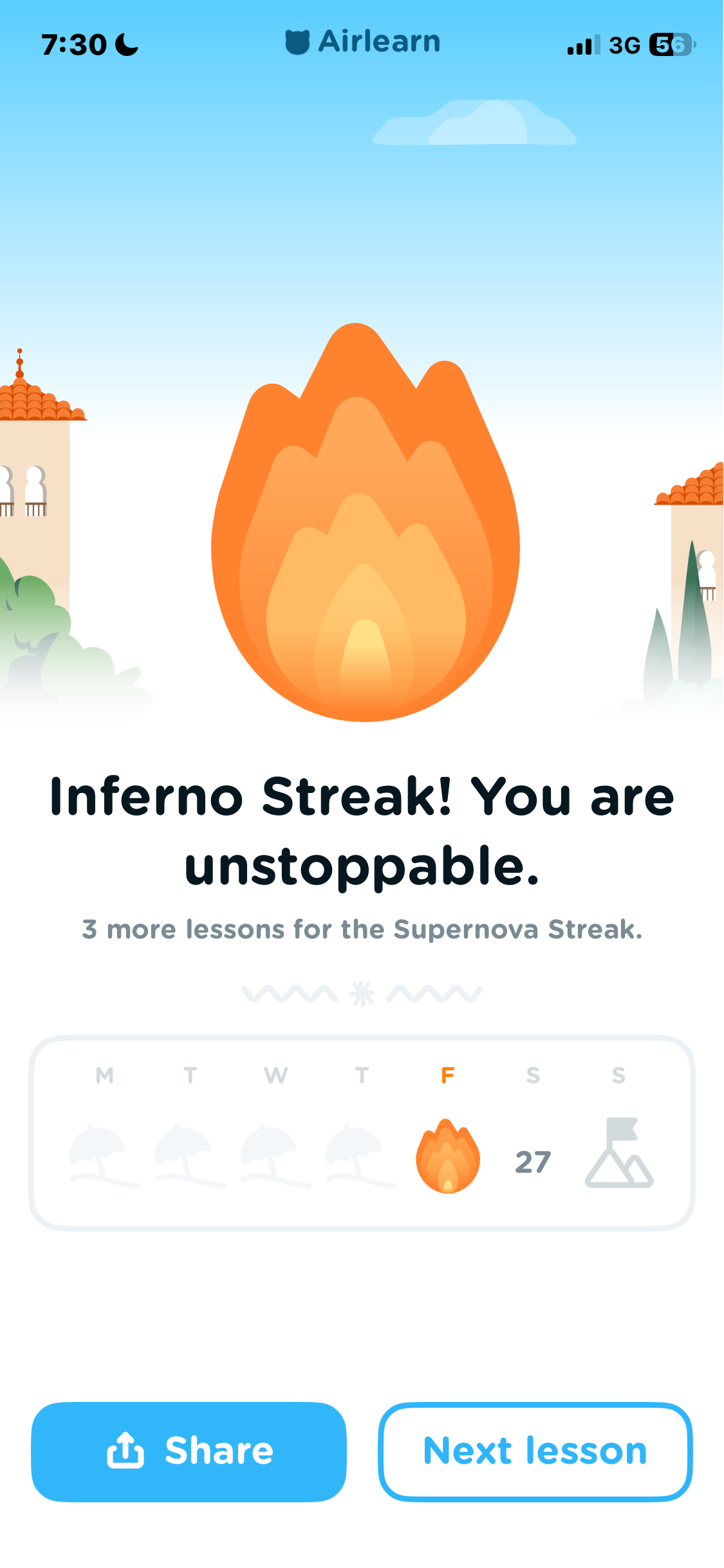 Airlearn Starting A Lesson Review Flow Screenshots & UX Patterns | Uiland