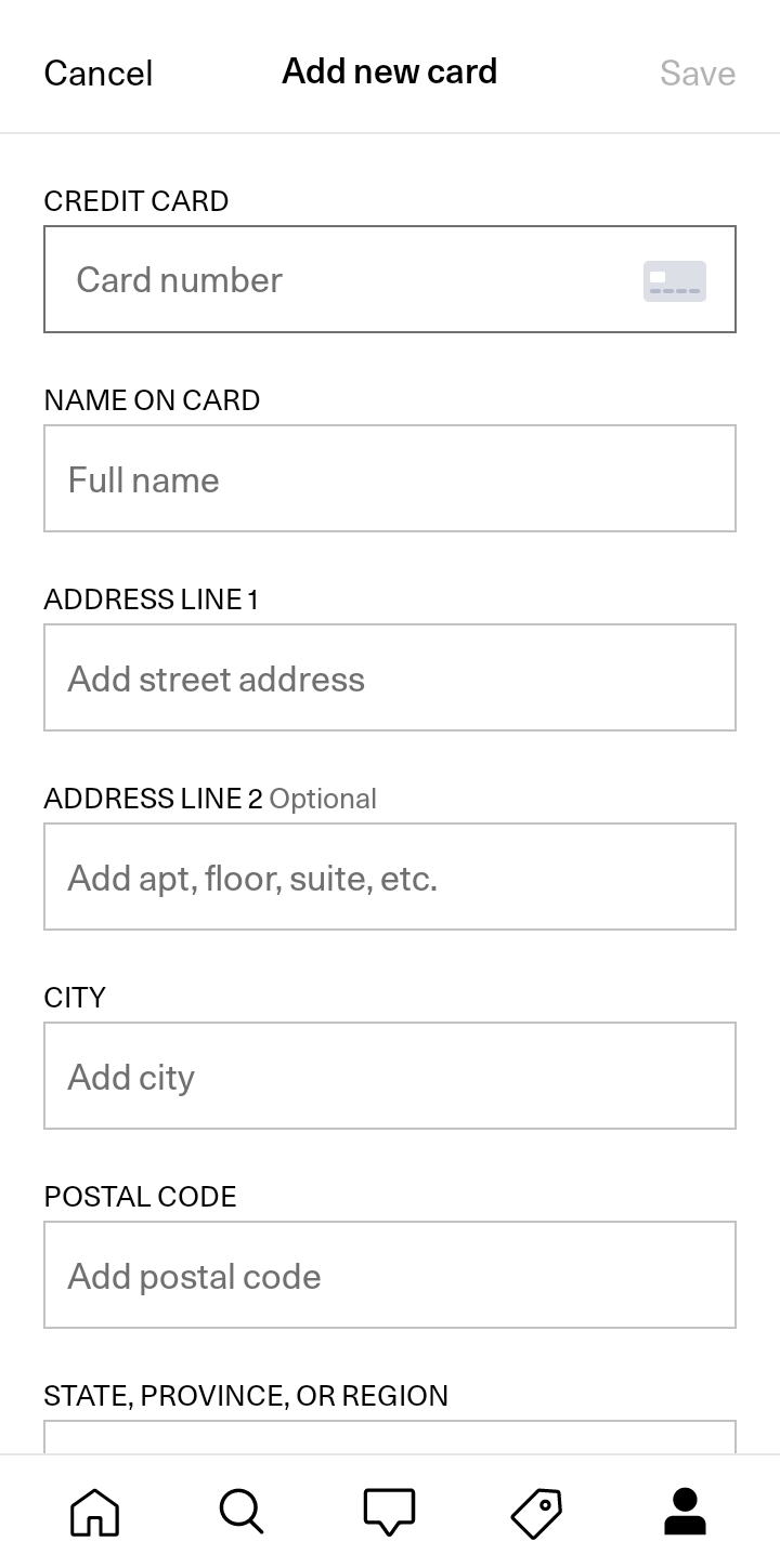  Artsy Add Card user flow UI screenshot