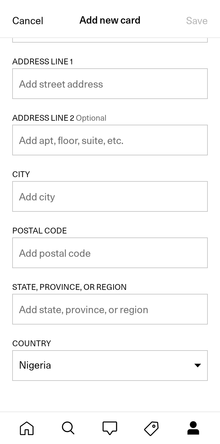  Artsy Add Card user flow UI screenshot