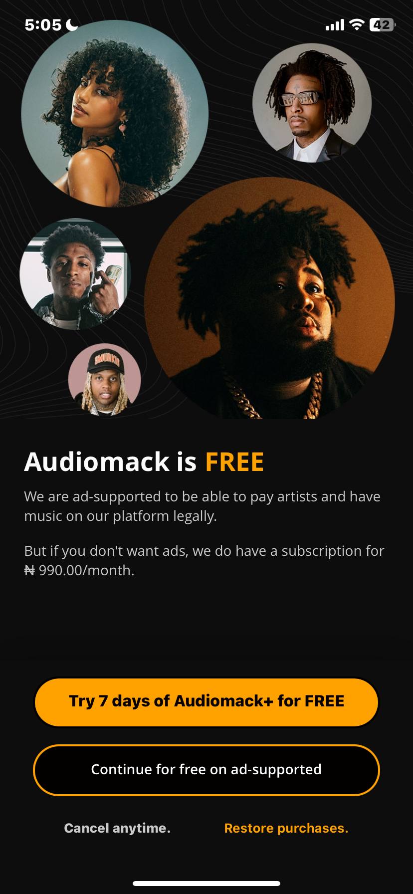 Audiomack Onboarding Flow Screenshots & UX Patterns | Uiland