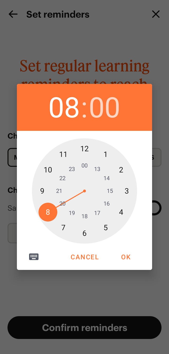  Babbel Scheduling  ui screens