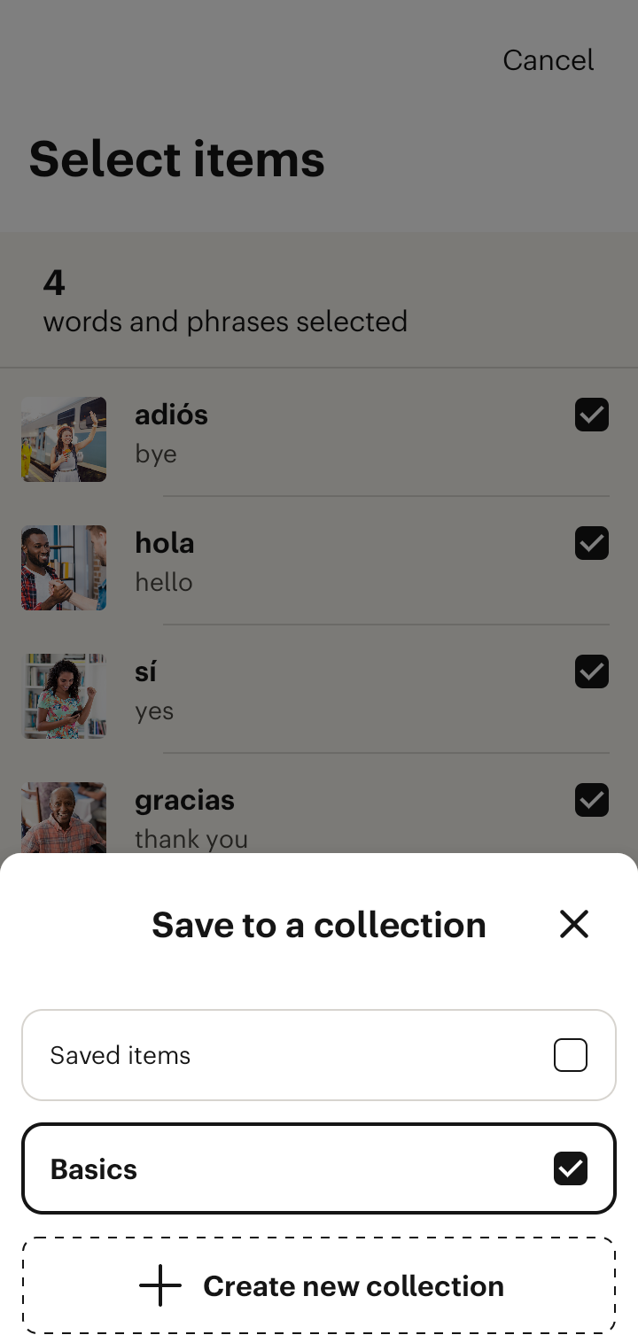  Babbel Add To Collection flow