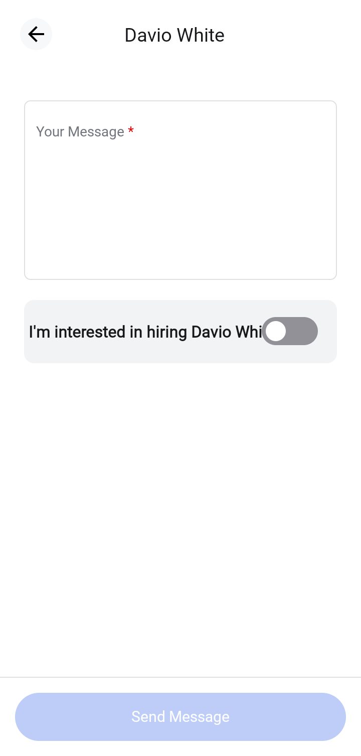  Behance Sending Message flow