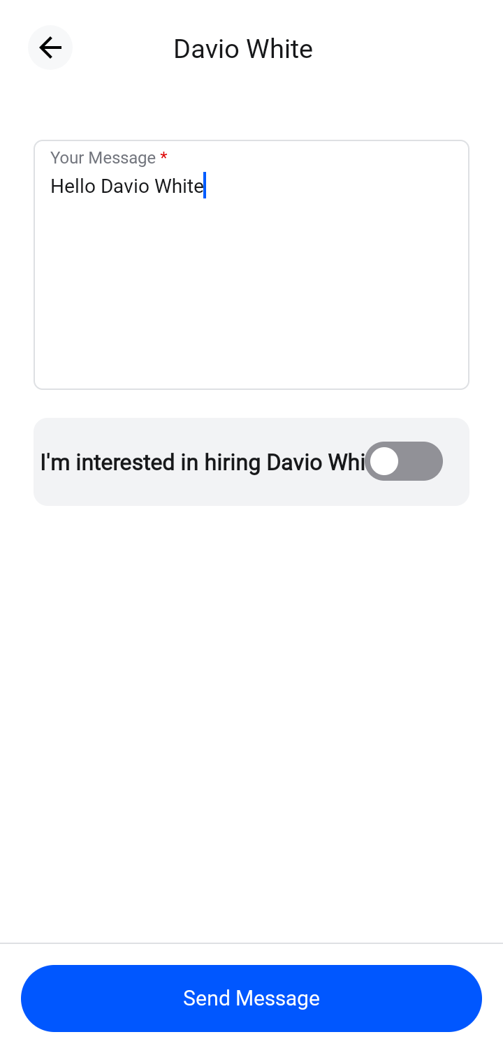  Behance Sending Message flow