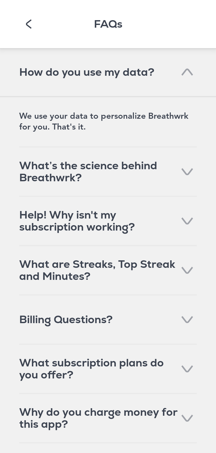  Breathwrk FAQ flow