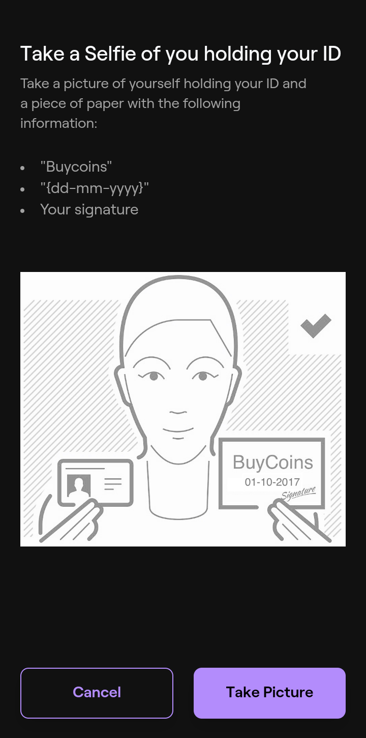  Buycoins KYC  ui screens