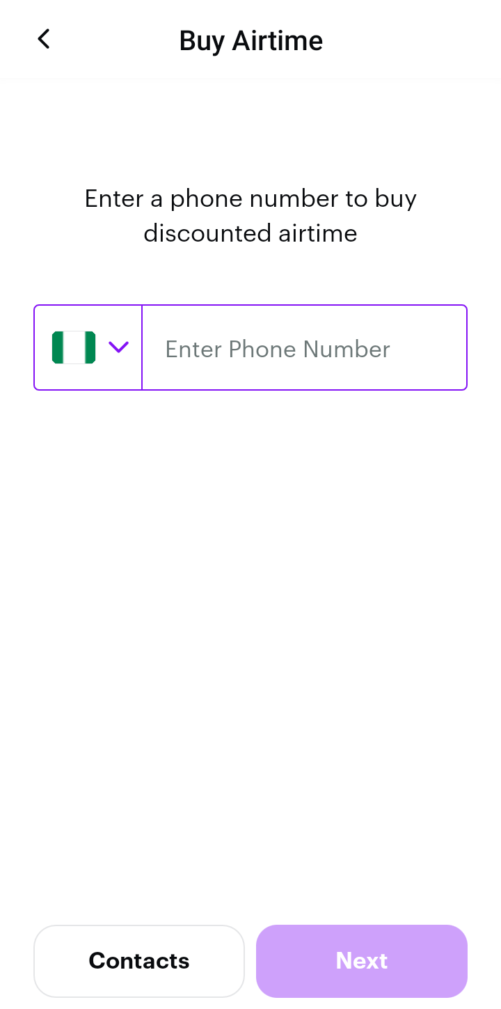  Chippercash Purchase Airtime user flow UI screenshot