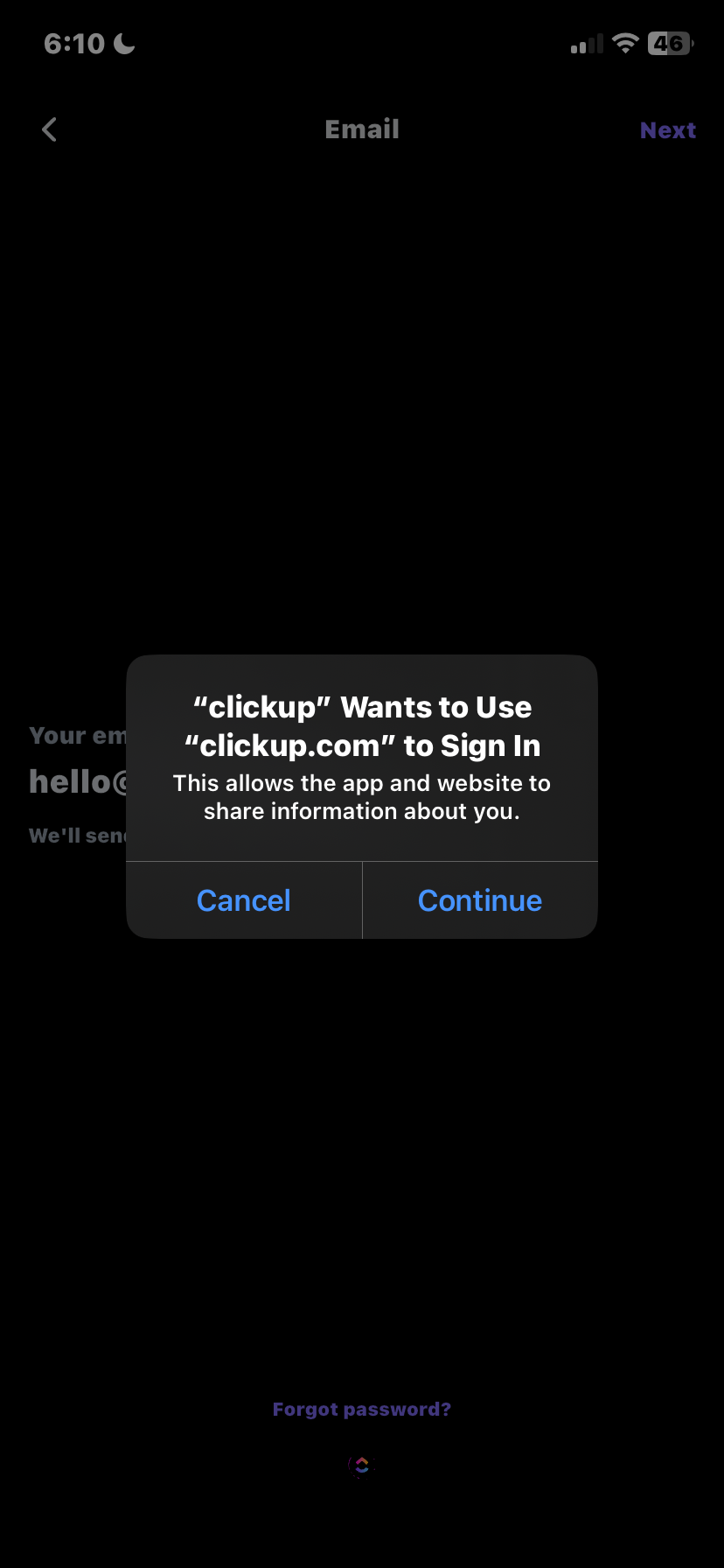  Clickupp Reset Password flow