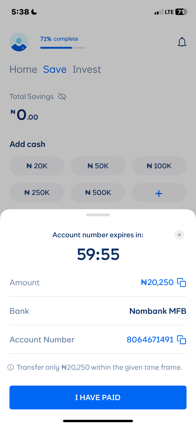  Cowrywisee Savings flow
