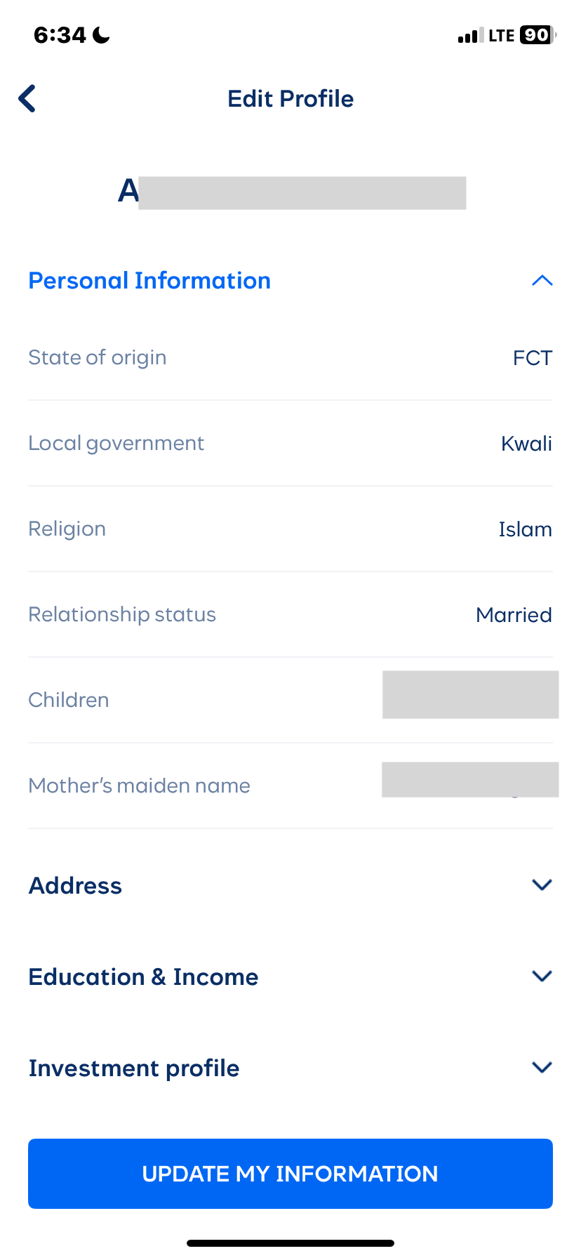  Cowrywise My profile flow
