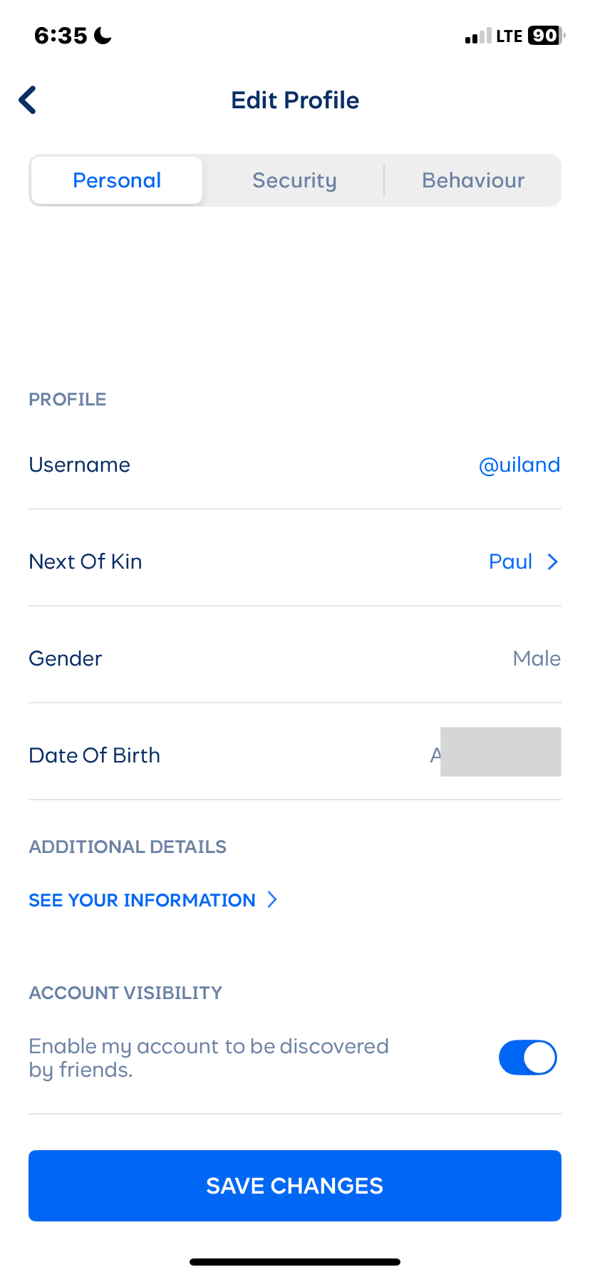  Cowrywise My profile flow