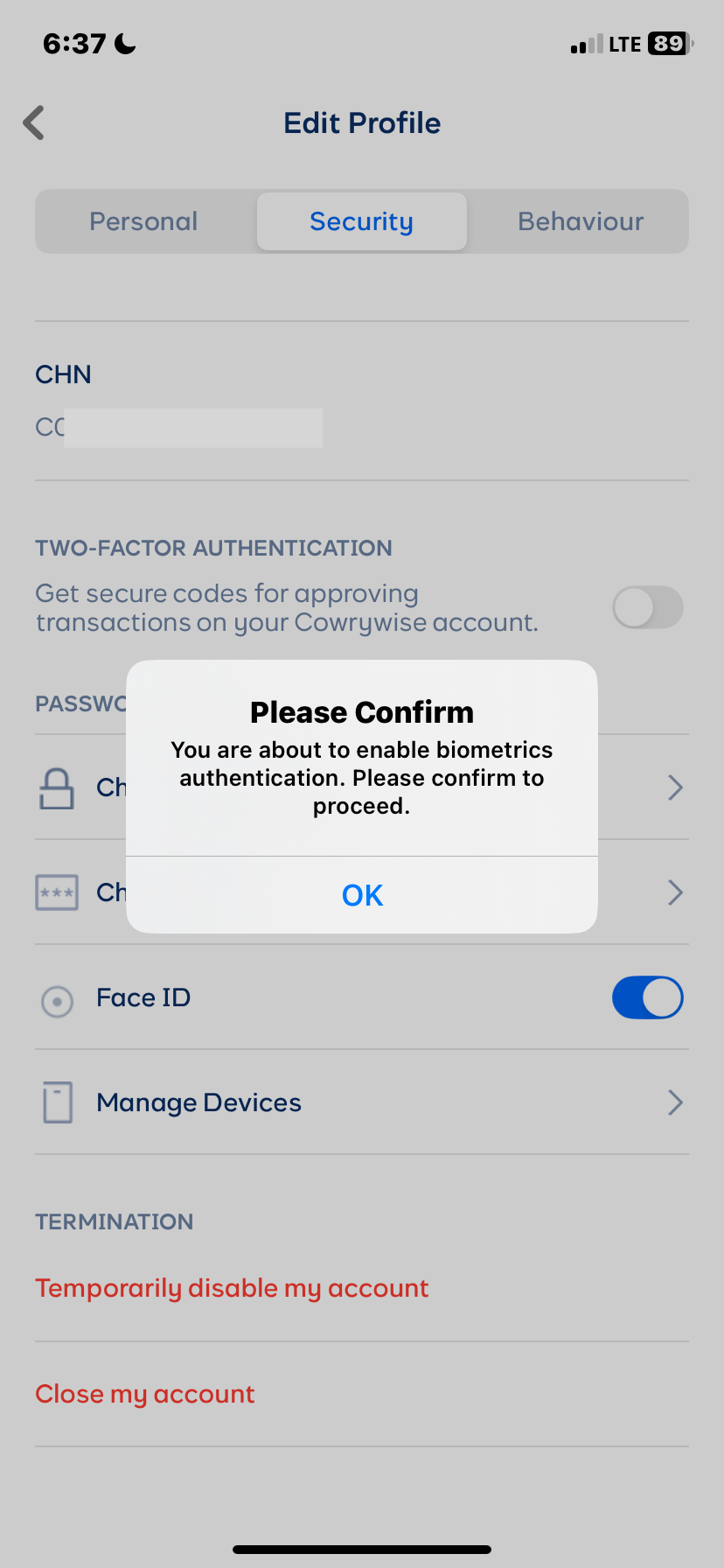  Cowrywisee Set passcode flow