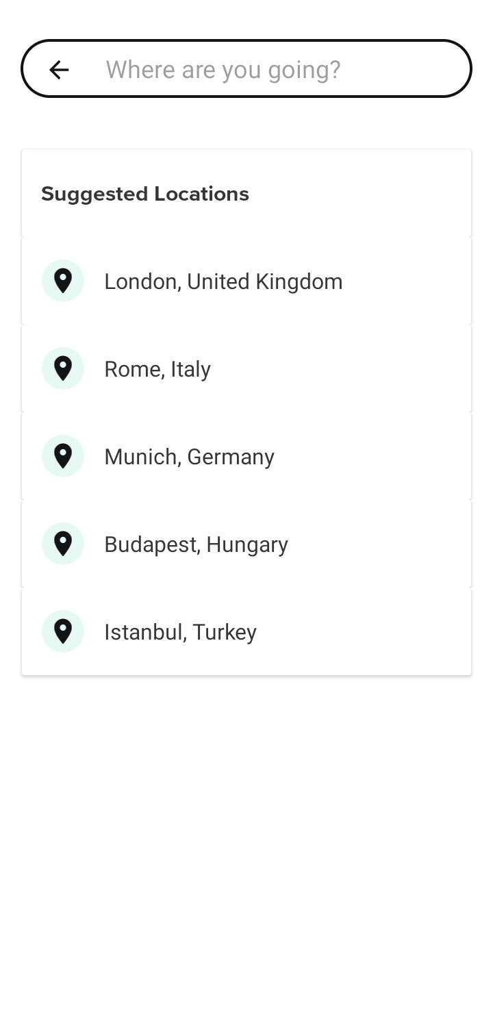  Culturetrip Search  ui screens