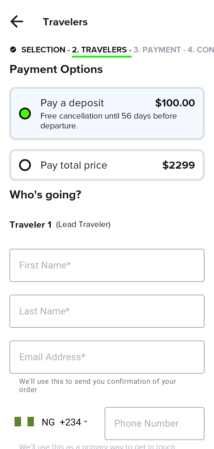  Culturetrip Booking   ui screens