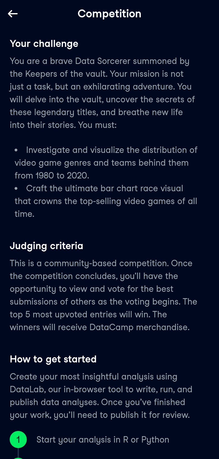  Datacamp Join Competition flow