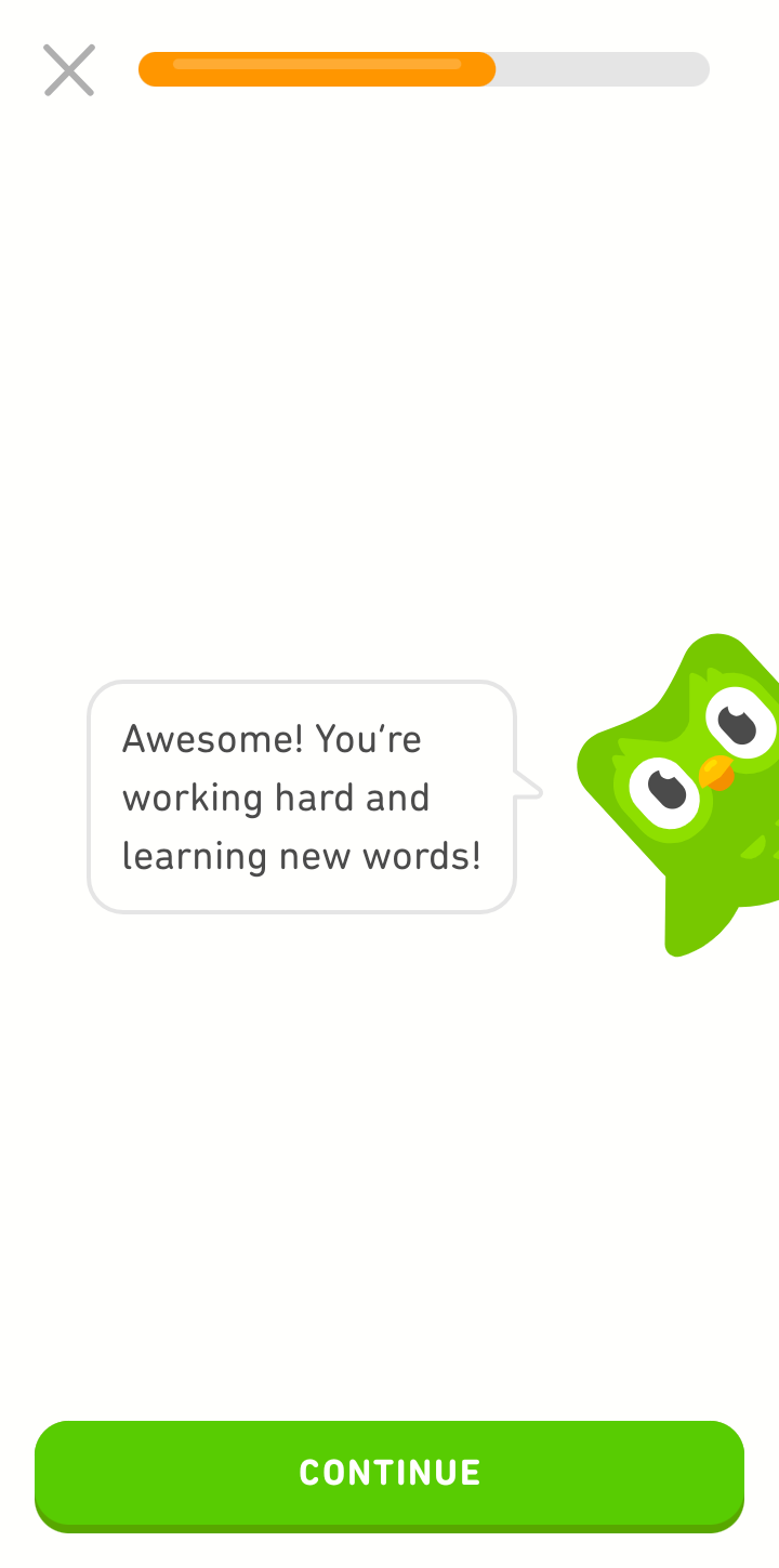  Duolingo Start A Lesson user flow UI screenshot