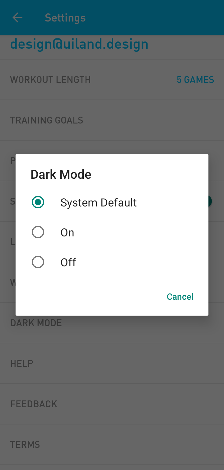  Elevate Switching To Dark Mode flow