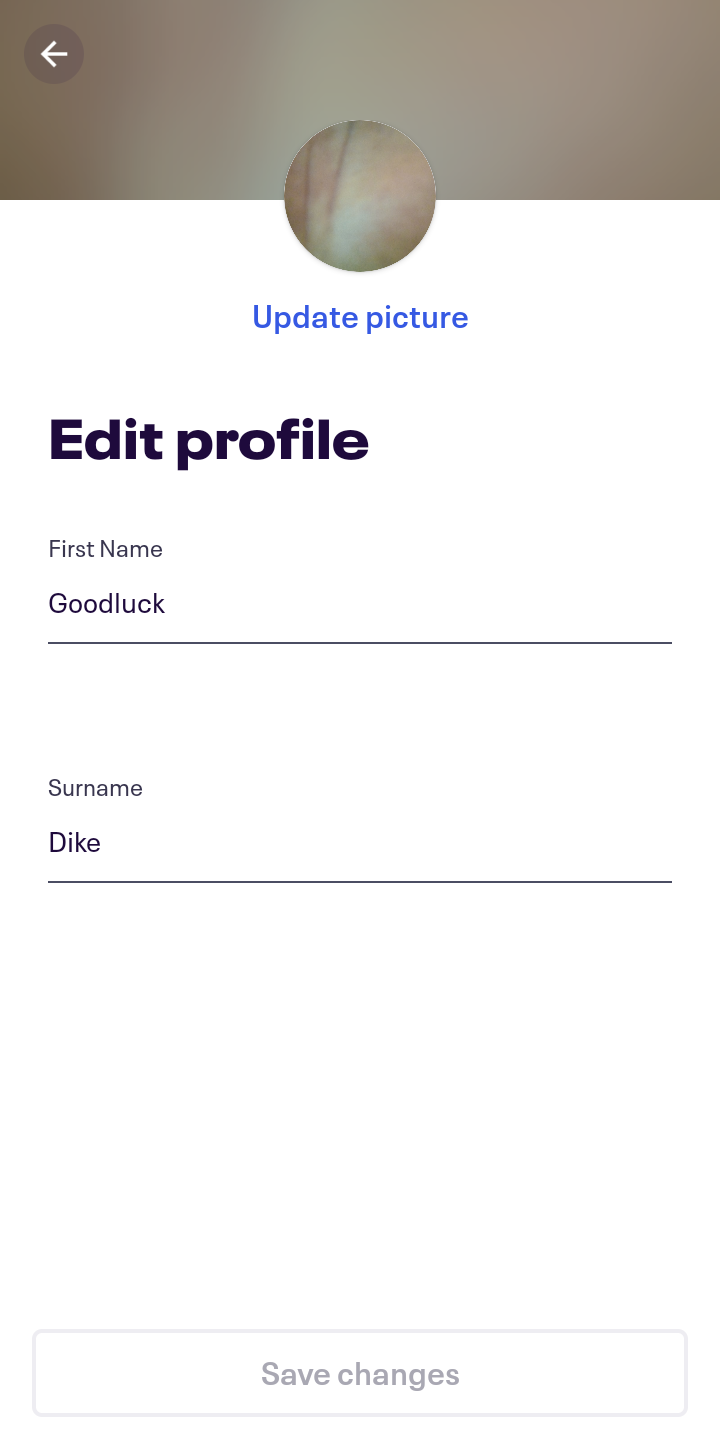  Eventbrite Edit Profile user flow UI screenshot