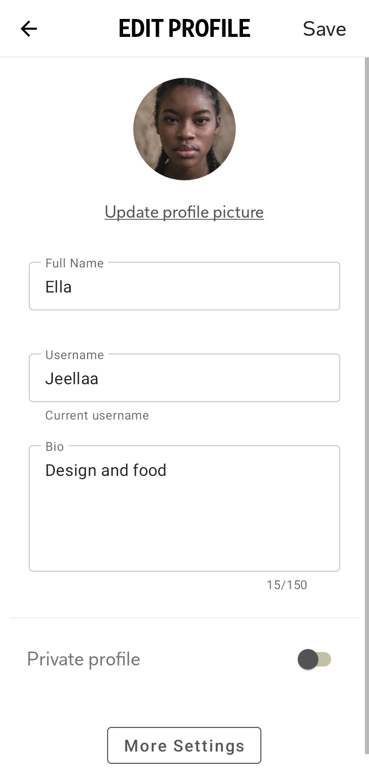  Flipboard Edit Profile flow