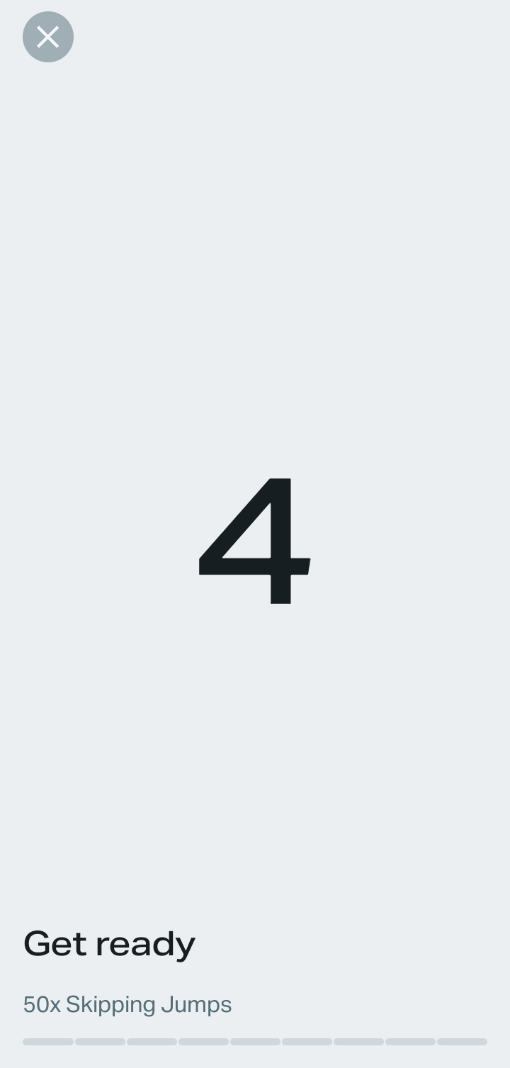  Freeletics Starting and completing workout flow
