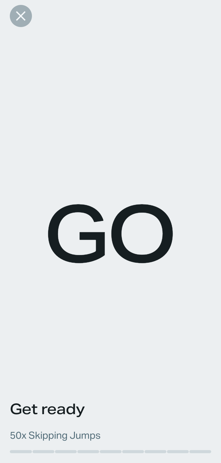  Freeletics Starting and completing workout flow