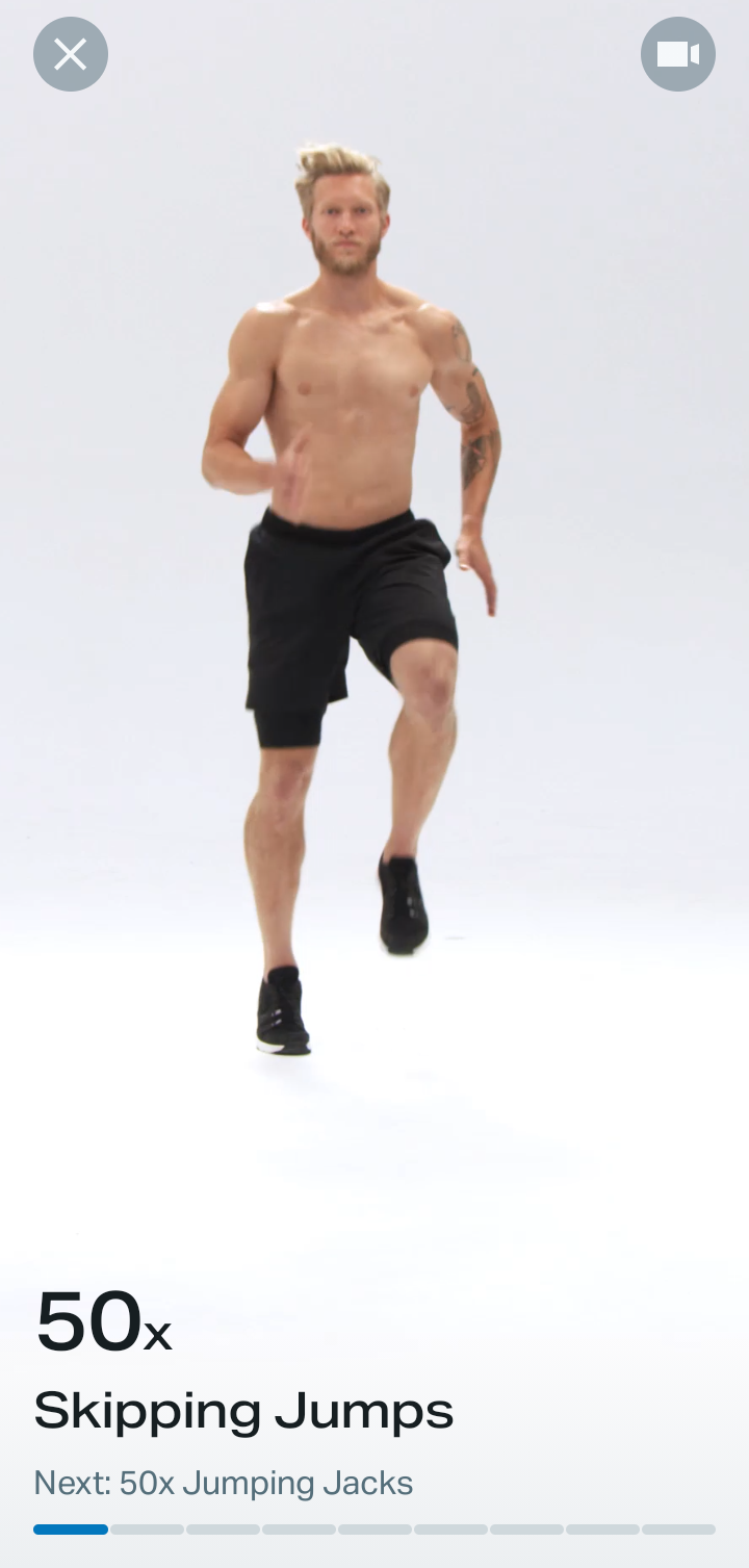  Freeletics Starting and completing workout flow