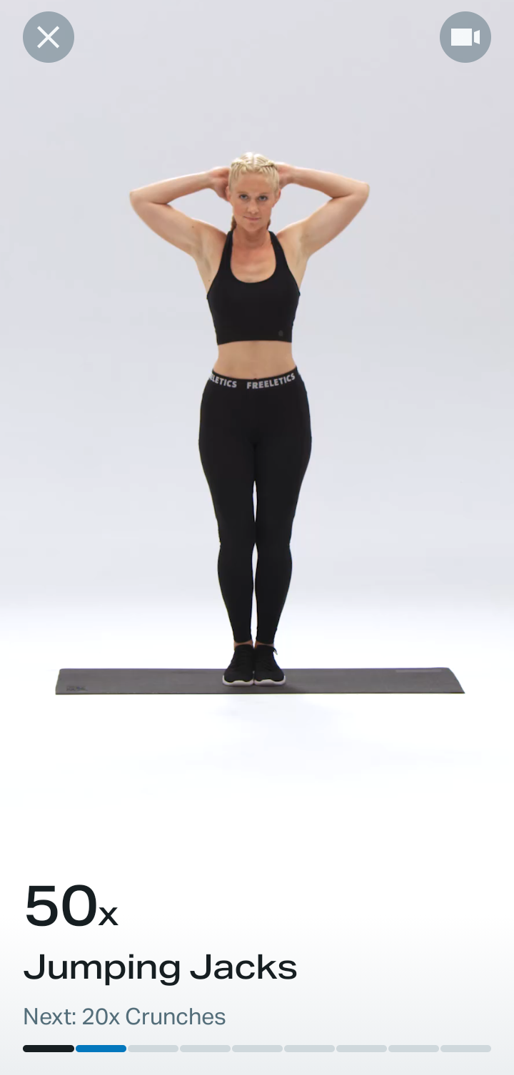  Freeletics Starting and completing workout flow