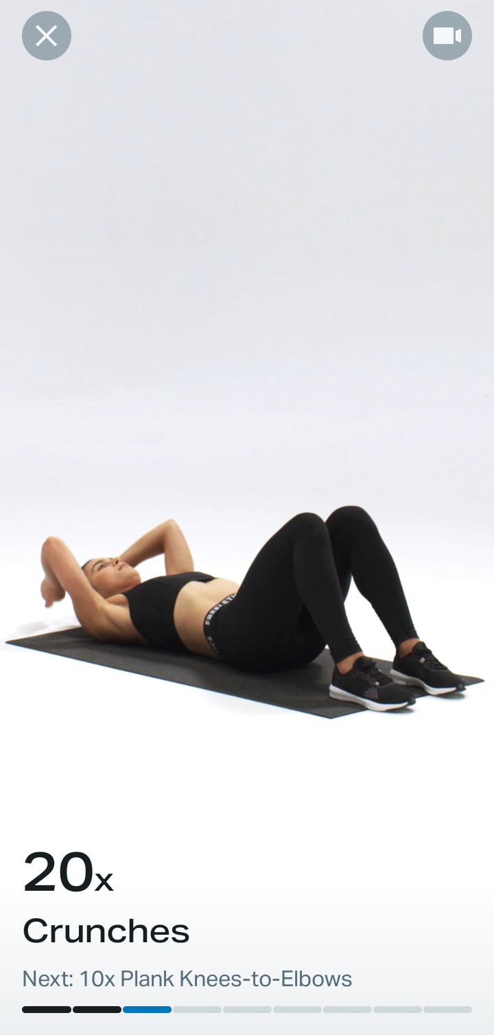  Freeletics Starting and completing workout flow