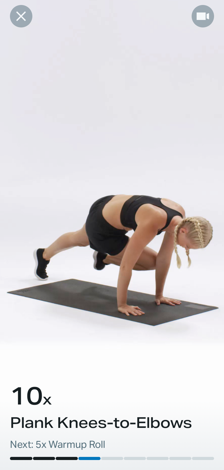  Freeletics Starting and completing workout flow