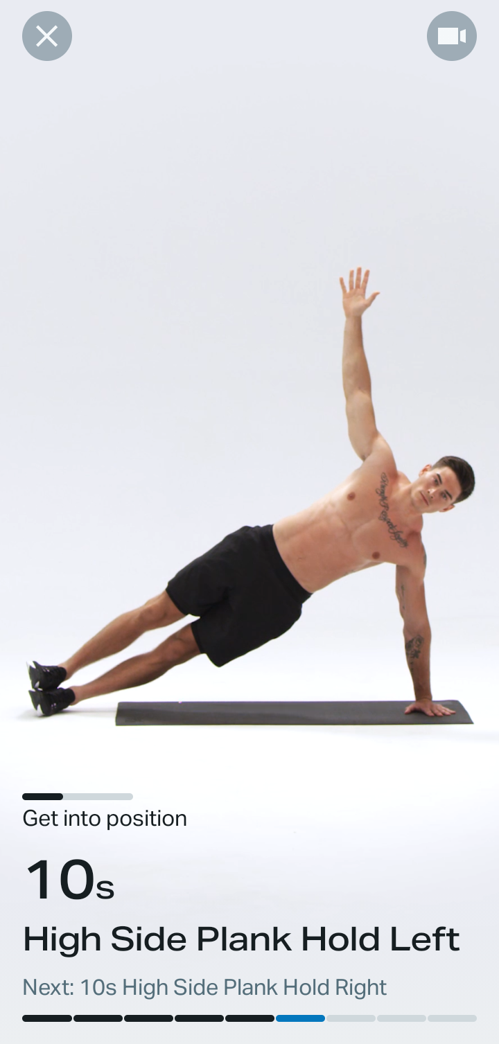  Freeletics Starting and completing workout flow