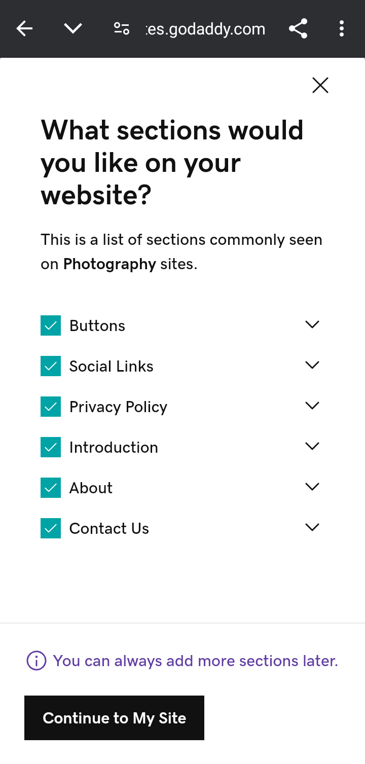  Godaddystudio Creating a website flow