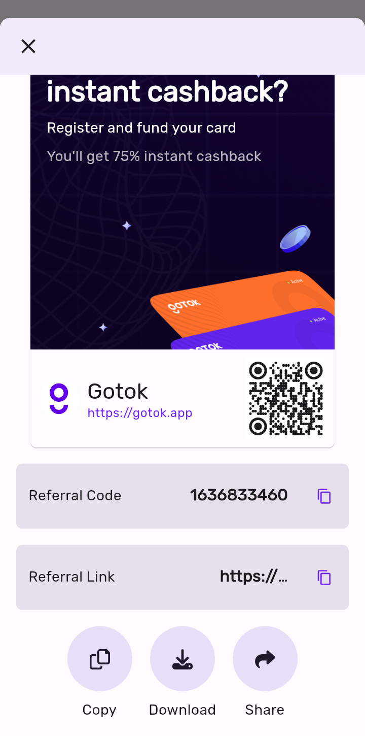  Gotok Referral user flow UI screenshot
