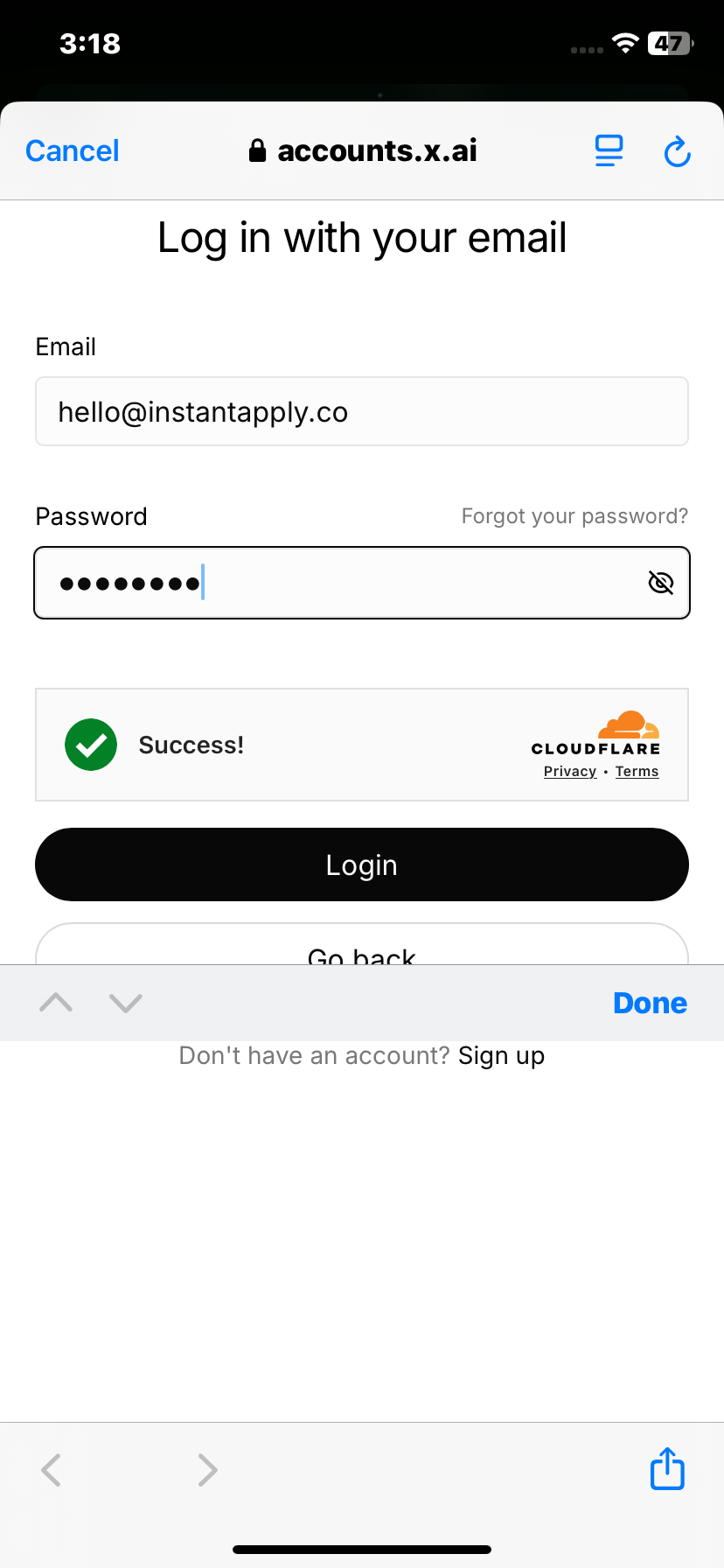 Grok Login Flow Screenshots & UX Patterns | Uiland
