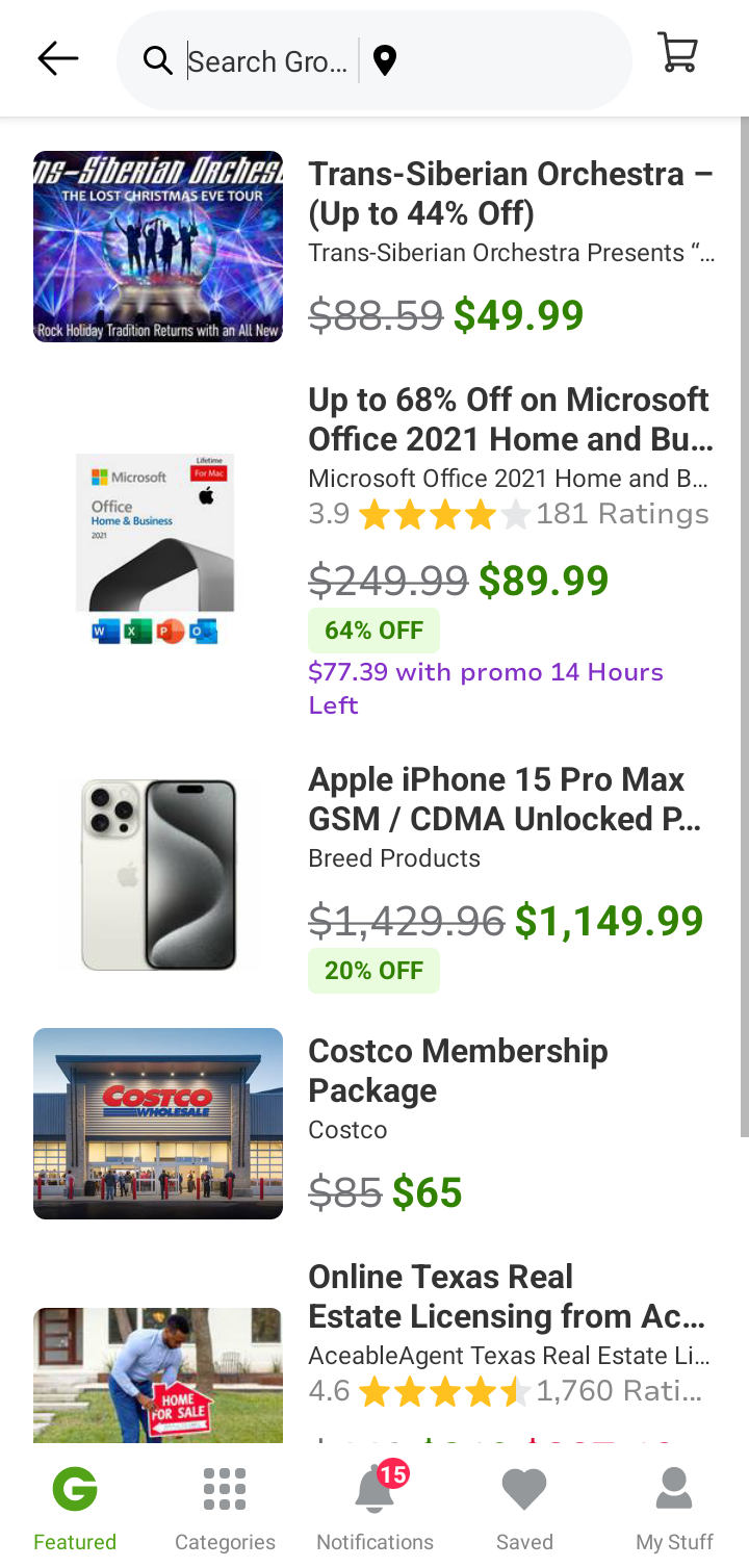 Groupon Search flow