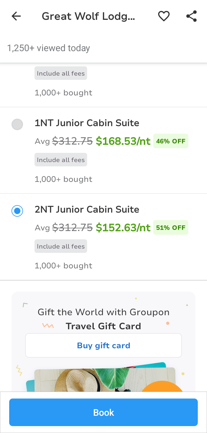  Groupon Hotel booking flow