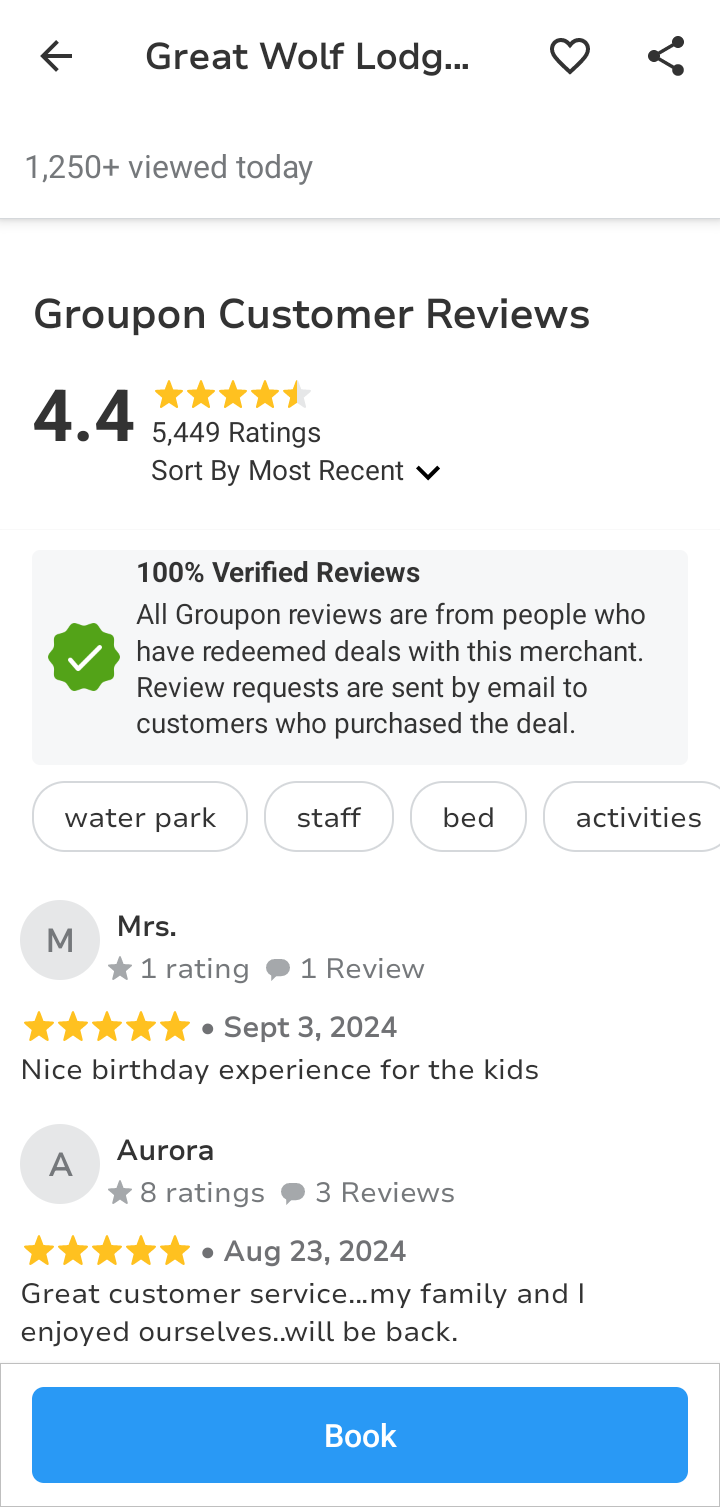  Groupon Hotel booking flow