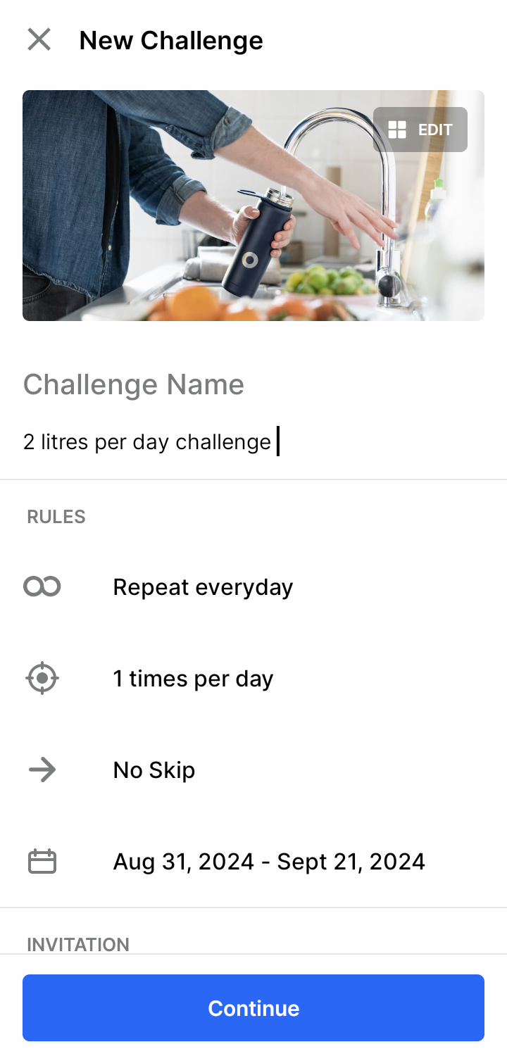  Habitify Create new challenge flow