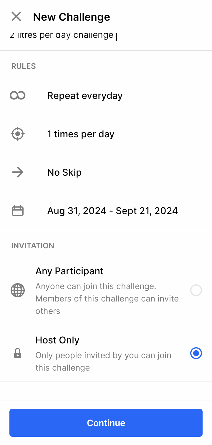  Habitify Create new challenge flow