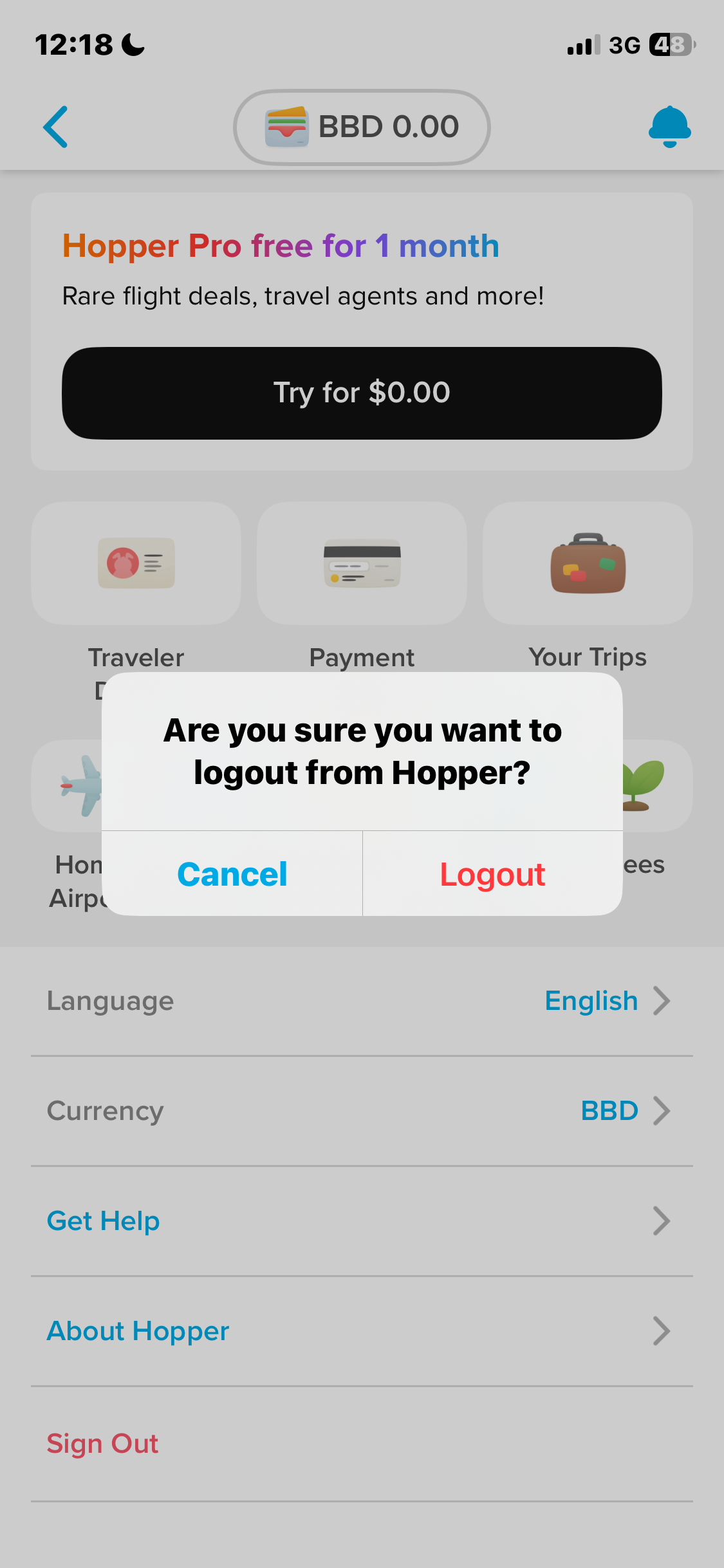 Hopper Login Flow Screenshots & UX Patterns | Uiland