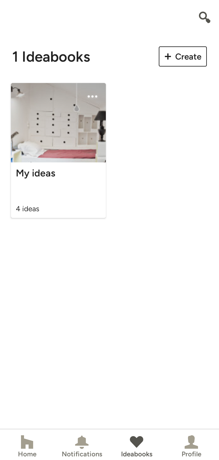  Houzz Create Ideabook flow