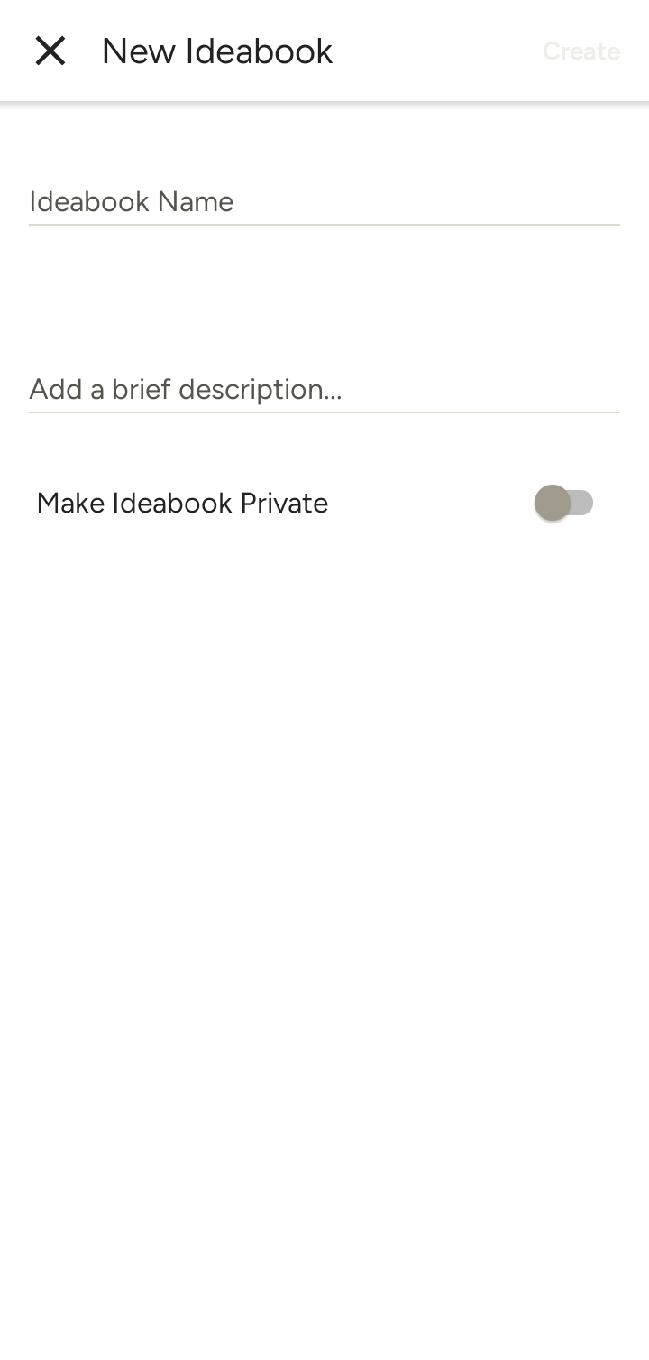  Houzz Create Ideabook flow