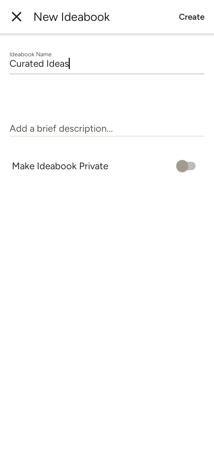  Houzz Create Ideabook flow