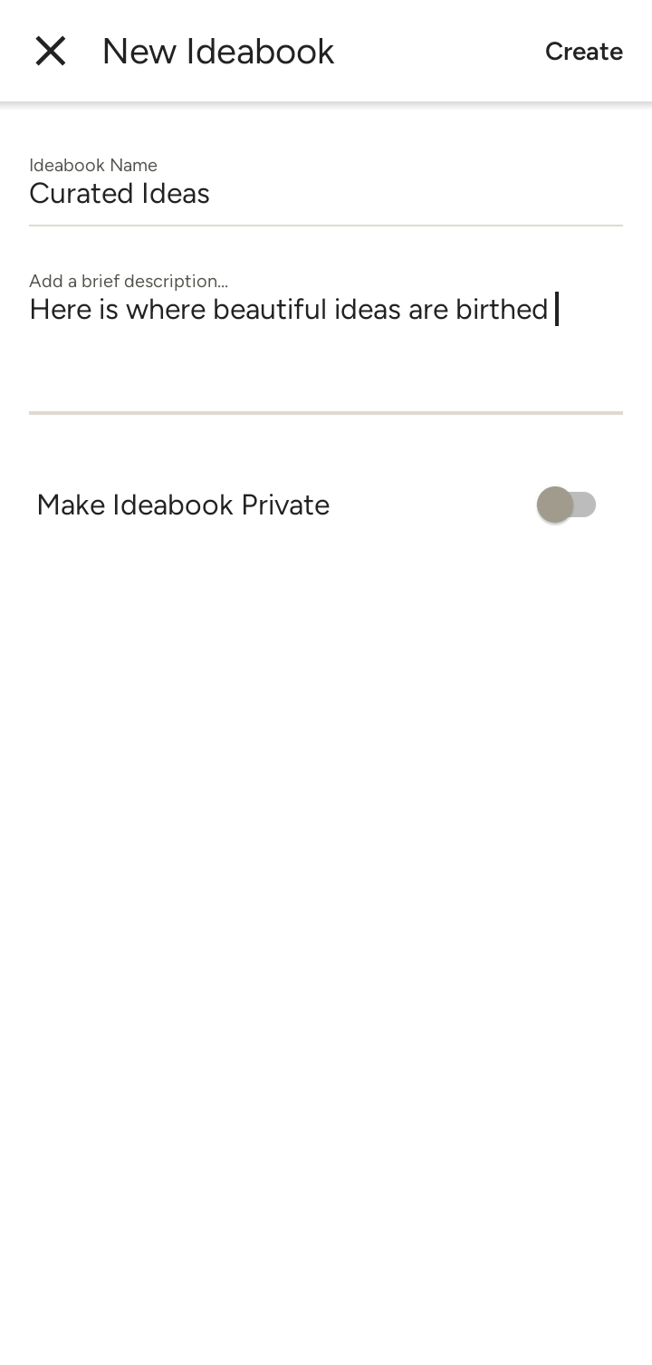  Houzz Create Ideabook flow