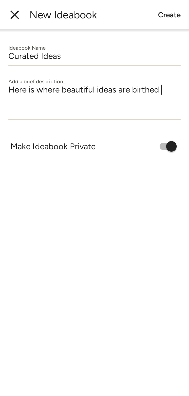  Houzz Create Ideabook flow