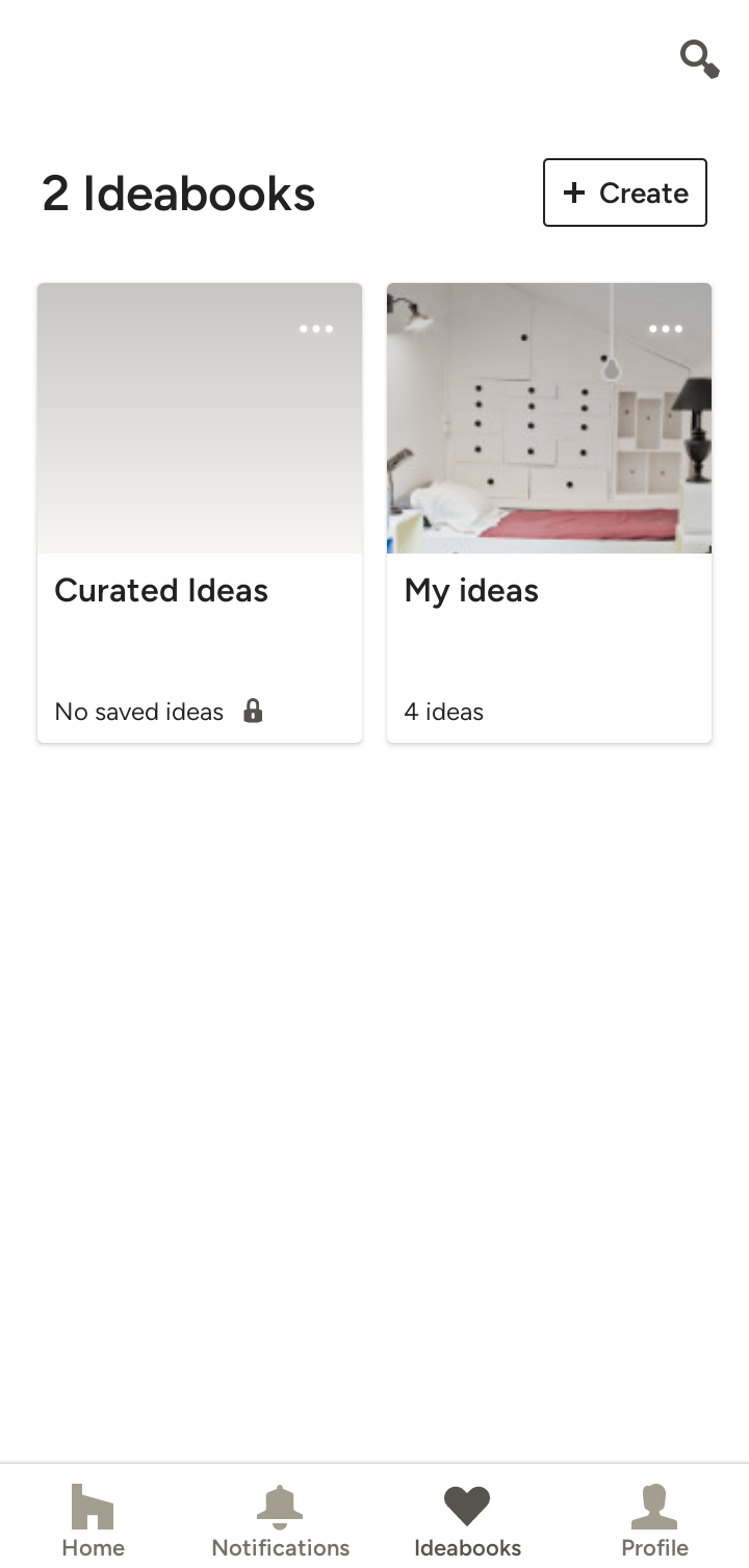  Houzz Create Ideabook flow