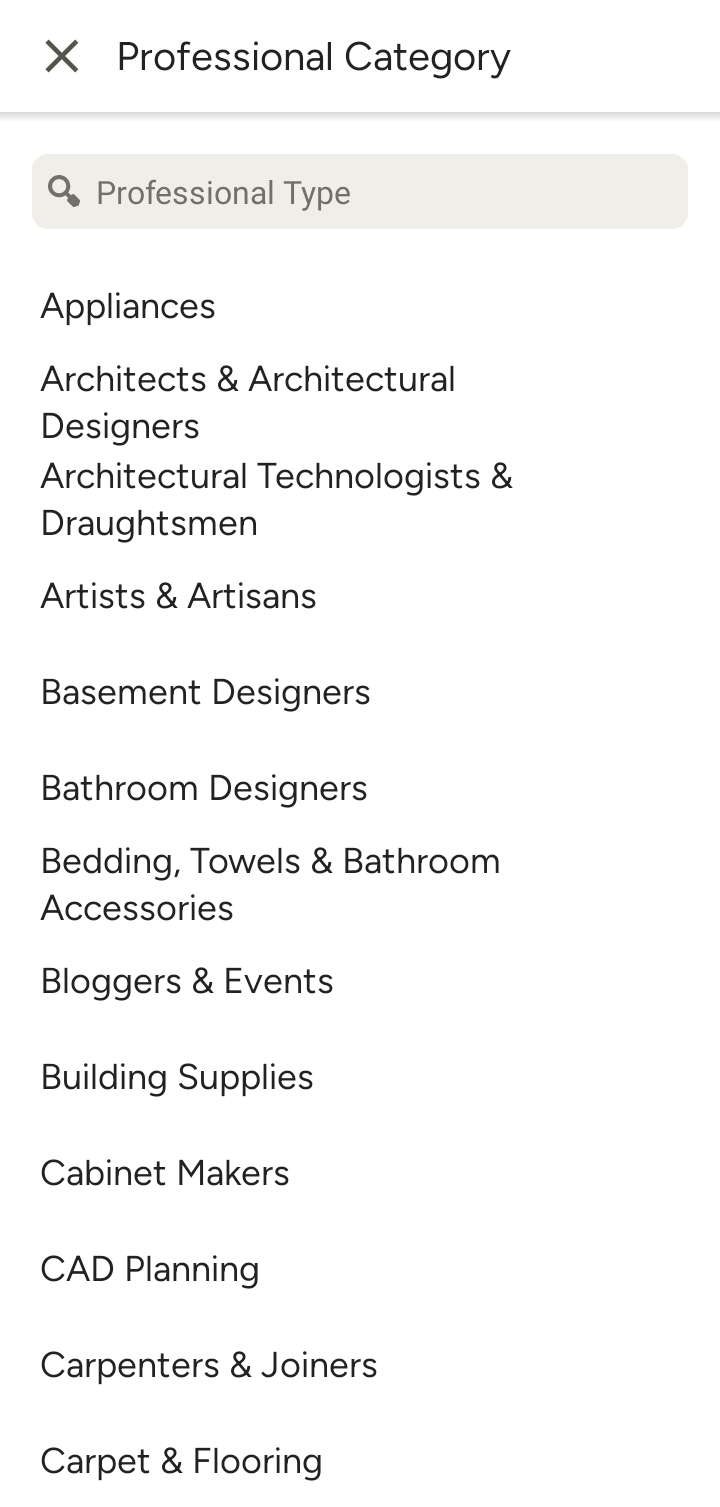  Houzz Creating a business profile flow