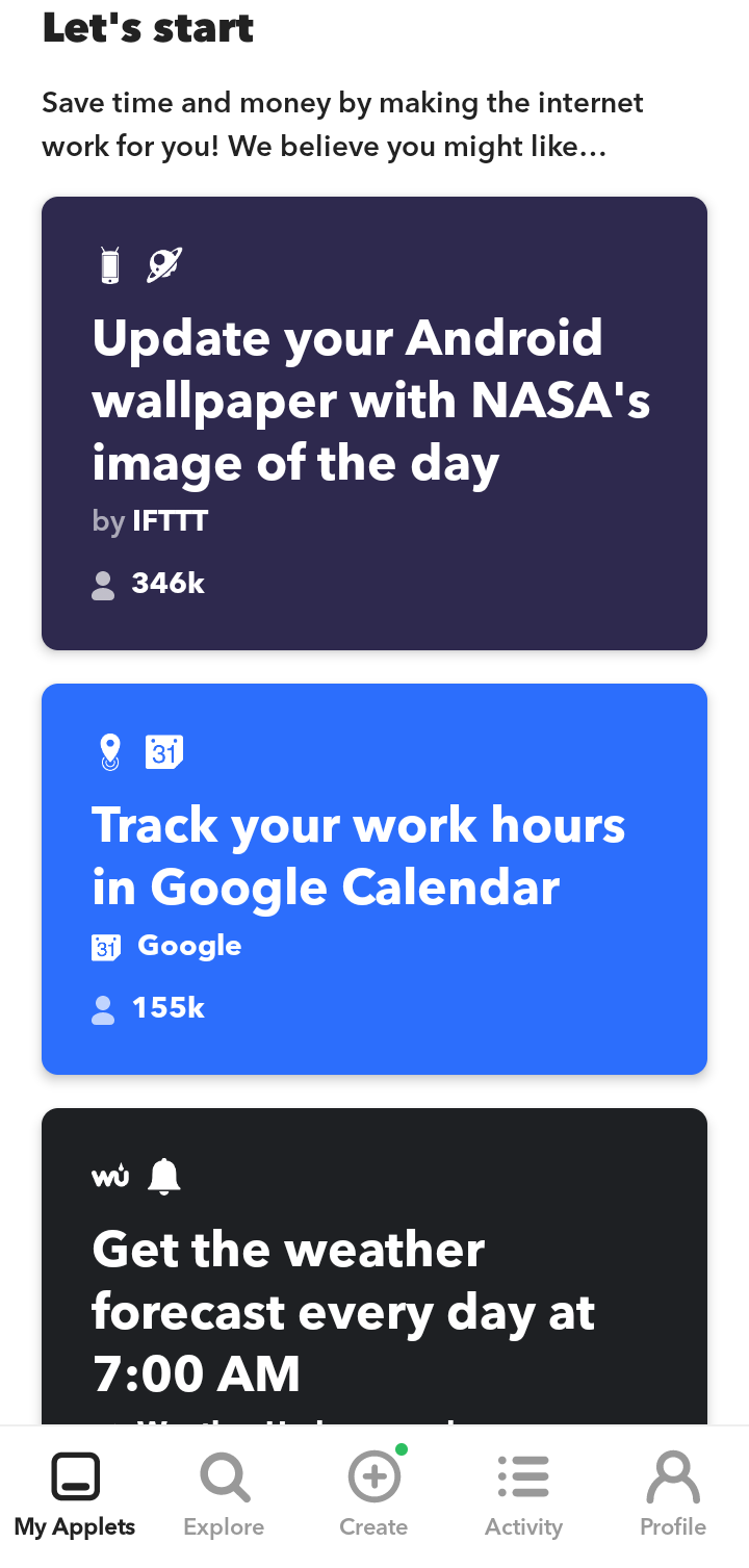  Ifttt My Applets flow
